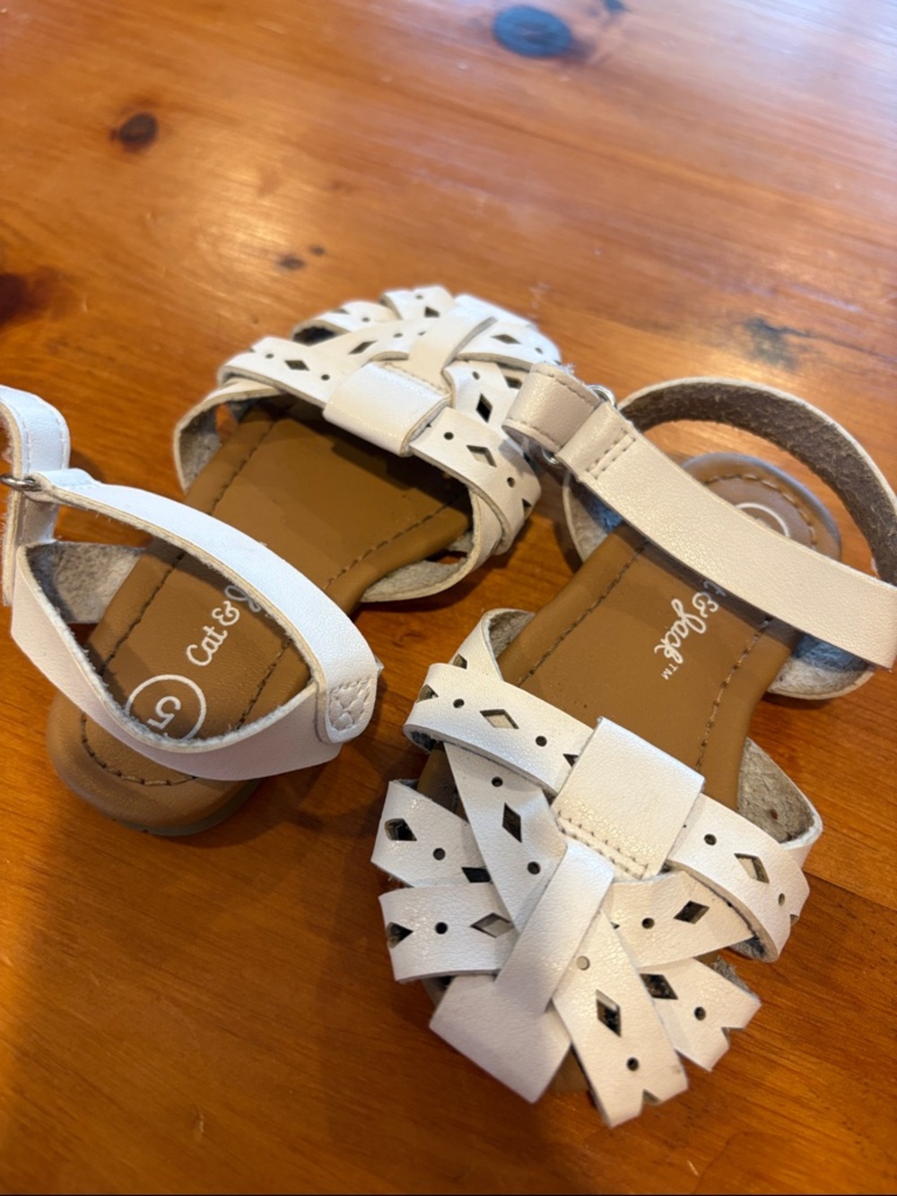 Cat & Jack White Girls' Braided Front Sandals